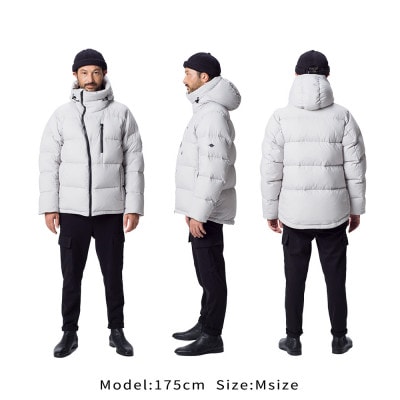 北海道ダウン:RETAR NUY/レタールヌイ ダウンパーカー25 男女兼用 アイスグレー/XS