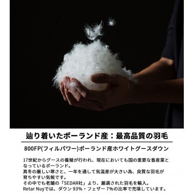 北海道ダウン:RETAR NUY/レタールヌイ ダウンパーカー25 男女兼用 アイスグレー/XS