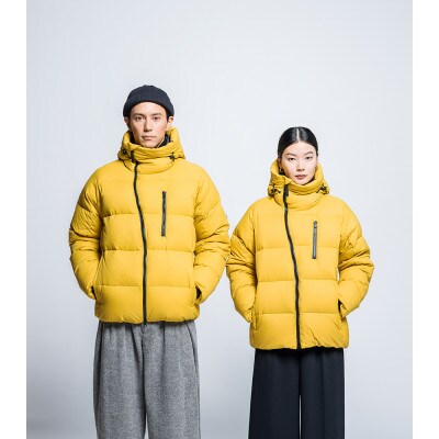 北海道ダウン:RETAR NUY/SOY ダウンパーカー26 男女兼用 マスタード/XL