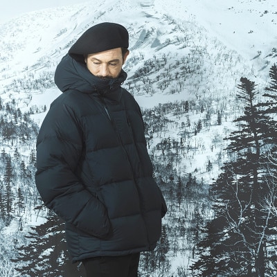 北海道ダウン:RETAR NUY/レタールヌイ ダウンパーカー25 男女兼用 ブラック/XS