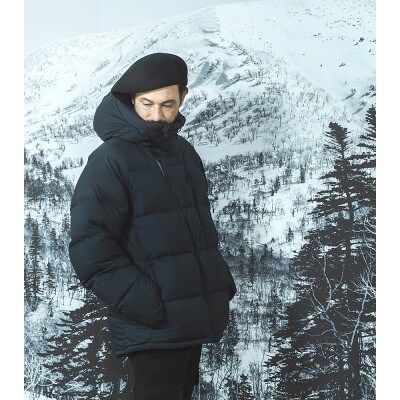 北海道ダウン:RETAR NUY/レタールヌイ ダウンパーカー25 男女兼用 ブラック/L