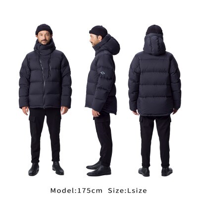 北海道ダウン:RETAR NUY/レタールヌイ ダウンパーカー25 男女兼用 ブラック/L