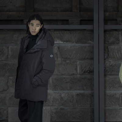 北海道ダウン:RETAR NUY NITAY ダウンコート25 男女兼用 ブラック/XSサイズ