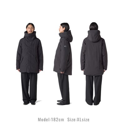 北海道ダウン:RETAR NUY NITAY ダウンコート25 男女兼用 ブラック/Mサイズ