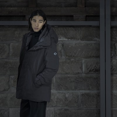 北海道ダウン:RETAR NUY NITAY ダウンコート25 男女兼用 ブラック/Lサイズ