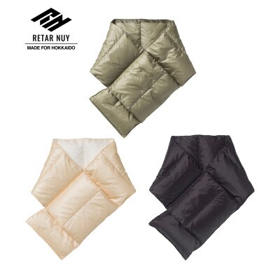 北海道ダウン:RETAR NUY/KOKARI 25 ダウンマフラー 男女兼用 ブラック