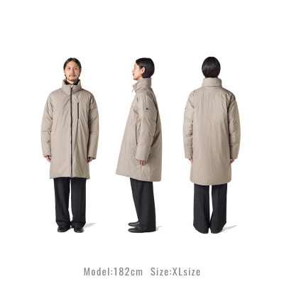 北海道ダウン:RETAR NUY/TANNE ロングダウンコート25 男女兼用 ベージュ/Lサイズ