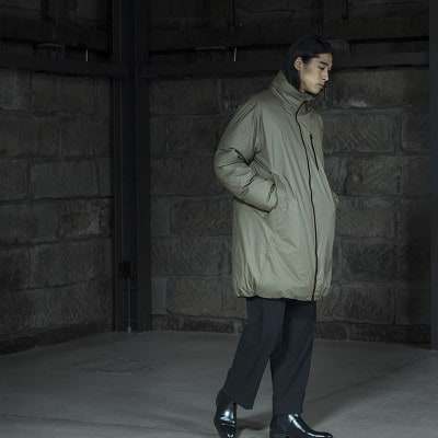 北海道ダウン:RETAR NUY/TANNE ロングダウンコート25 男女兼用 グリーン/Mサイズ