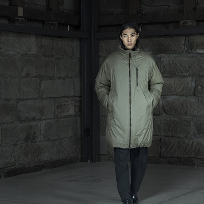 北海道ダウン:RETAR NUY/TANNE ロングダウンコート25 男女兼用 グリーン/Lサイズ