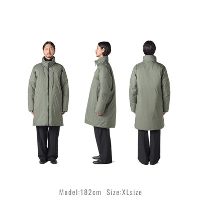 北海道ダウン:RETAR NUY/TANNE ロングダウンコート25 男女兼用 グリーン/Lサイズ