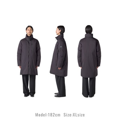 北海道ダウン:RETAR NUY/TANNE ロングダウンコート25 男女兼用 ブラック/Mサイズ