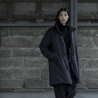 北海道ダウン:RETAR NUY/TANNE ロングダウンコート25 男女兼用 ブラック/Lサイズ