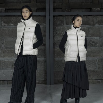 北海道ダウン:RETAR NUY/ESON ダウンベスト25 男女兼用 ホワイト/Sサイズ