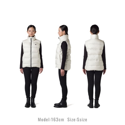 北海道ダウン:RETAR NUY/ESON ダウンベスト25 男女兼用 ホワイト/Sサイズ