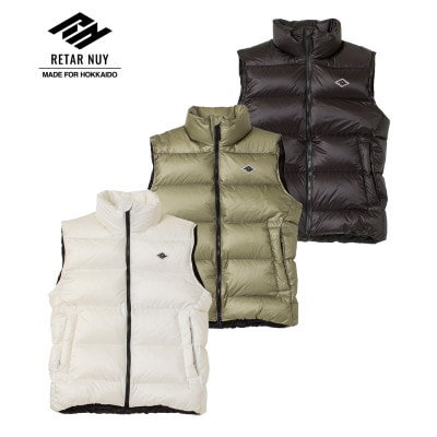 北海道ダウン:RETAR NUY/ESON ダウンベスト25 男女兼用 ホワイト/Sサイズ