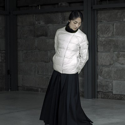 北海道ダウン:RETAR NUY/CISE ダウンカーディガン 25 女性専用 ホワイト/Sサイズ