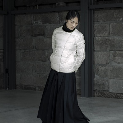 北海道ダウン:RETAR NUY/CISE ダウンカーディガン 25 女性専用 ホワイト/Mサイズ