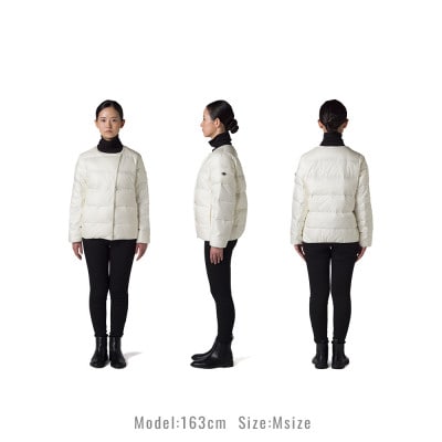 北海道ダウン:RETAR NUY/CISE ダウンカーディガン 25 女性専用 ホワイト/Lサイズ