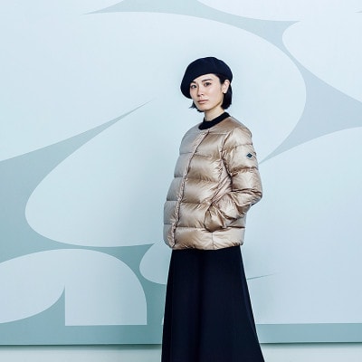 北海道ダウン:RETAR NUY/CISE ダウンカーディガン 25 女性専用 ベージュ/Sサイズ