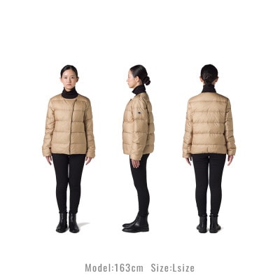 北海道ダウン:RETAR NUY/CISE ダウンカーディガン 25 女性専用 ベージュ/Sサイズ