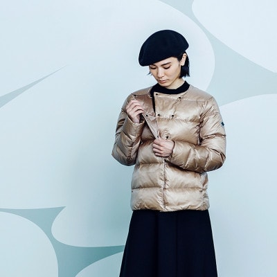 北海道ダウン:RETAR NUY/CISE ダウンカーディガン 25 女性専用 ベージュ/Mサイズ