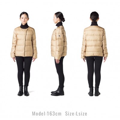 北海道ダウン:RETAR NUY/CISE ダウンカーディガン 26 女性専用 ベージュ/Mサイズ