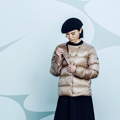 北海道ダウン:RETAR NUY/CISE ダウンカーディガン 25 女性専用 ベージュ/Lサイズ