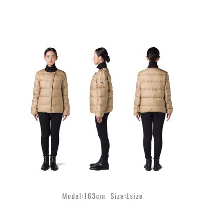 北海道ダウン:RETAR NUY/CISE ダウンカーディガン 25 女性専用 ベージュ/Lサイズ