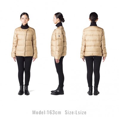 北海道ダウン:RETAR NUY/CISE ダウンカーディガン 26 女性専用 ベージュ/Lサイズ