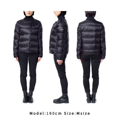 北海道ダウン:RETAR NUY/CISE ダウンカーディガン 25 女性専用 ブラック/Lサイズ