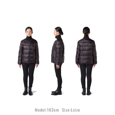 北海道ダウン:RETAR NUY/CISE ダウンカーディガン 25 女性専用 ブラック/Lサイズ