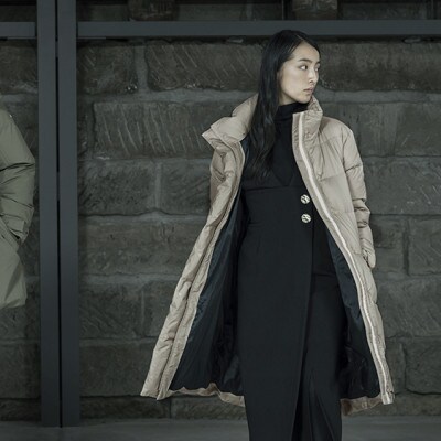 北海道ダウン:RETAR NUY/MAW ロングダウンコート25 女性サイズ ベージュ/Lサイズ