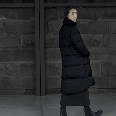 北海道ダウン:RETAR NUY/MAW ロングダウンコート25 女性サイズ ブラック/Sサイズ