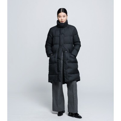 北海道ダウン:RETAR NUY/MAW ロングダウンコート26 女性サイズ ブラック/Sサイズ