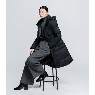 北海道ダウン:RETAR NUY/MAW ロングダウンコート26 女性サイズ ブラック/Sサイズ