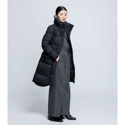 北海道ダウン:RETAR NUY/MAW ロングダウンコート26 女性サイズ ブラック/Sサイズ
