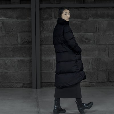 北海道ダウン:RETAR NUY/MAW ロングダウンコート25 女性サイズ ブラック/Mサイズ