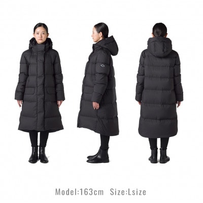 北海道ダウン:RETAR NUY/MAW ロングダウンコート25 女性サイズ ブラック/Mサイズ
