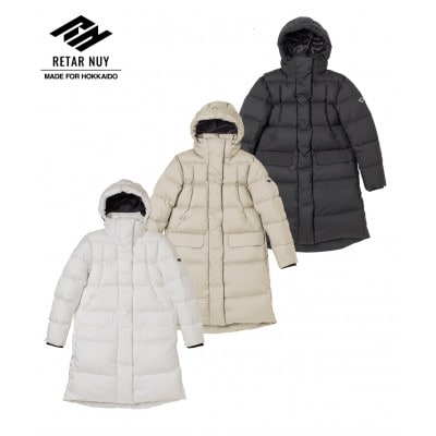 北海道ダウン:RETAR NUY/MAW ロングダウンコート25 女性サイズ ブラック/Lサイズ