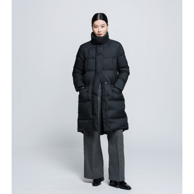 北海道ダウン:RETAR NUY/MAW ロングダウンコート26 女性サイズ ブラック/Lサイズ