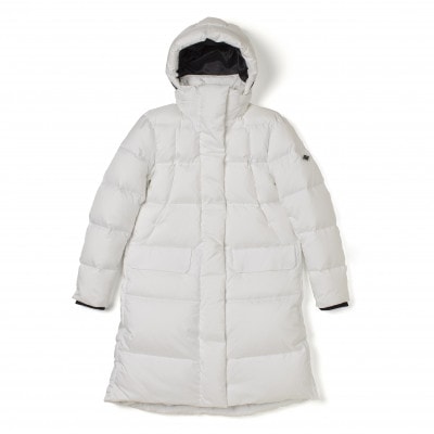 北海道ダウン:RETAR NUY/MAW ロングダウンコート25 女性サイズ ホワイト/Sサイズ