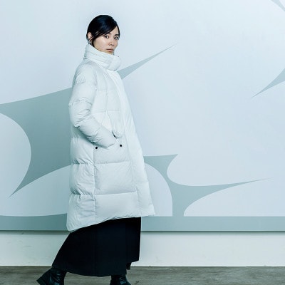 北海道ダウン:RETAR NUY/MAW ロングダウンコート25 女性サイズ ホワイト/Mサイズ