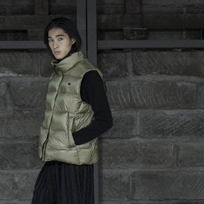 北海道ダウン:RETAR NUY/ESON ダウンベスト25 男女兼用 ピスタチオ/XLサイズ