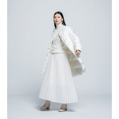 北海道ダウン:RETAR NUY/CISE 26 ロングカーディガン 女性専用 ホワイト/Sサイズ