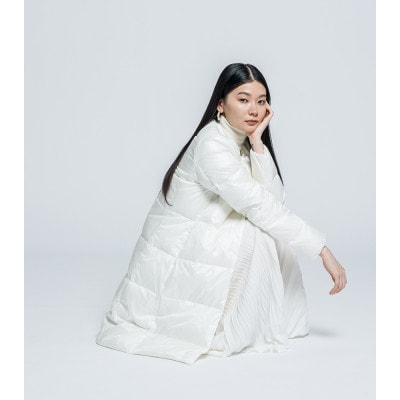 北海道ダウン:RETAR NUY/CISE 26 ロングカーディガン 女性専用 ホワイト/Sサイズ