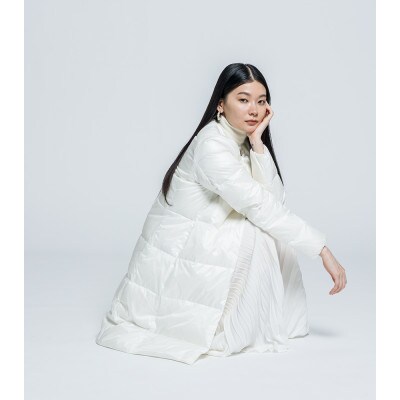 北海道ダウン:RETAR NUY/CISE 26 ロングカーディガン 女性専用 ホワイト/Lサイズ