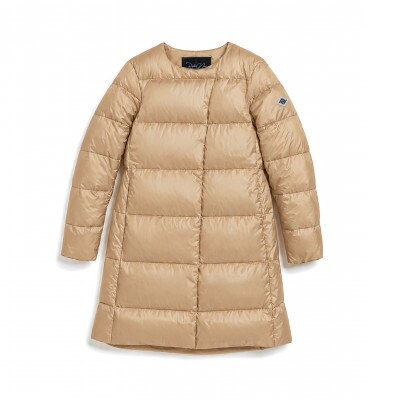 北海道ダウン:RETAR NUY/CISE 26 ロングカーディガン 女性専用 ベージュ/Sサイズ