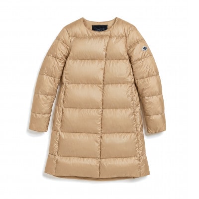 北海道ダウン:RETAR NUY/CISE 26 ロングカーディガン 女性専用 ベージュ/Mサイズ