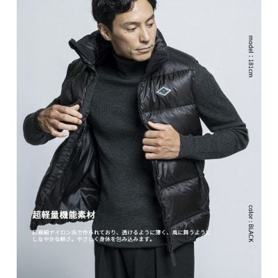 北海道ダウン:RETAR NUY/ESON 26 ダウンベスト 男女兼用 ブラック/XSサイズ