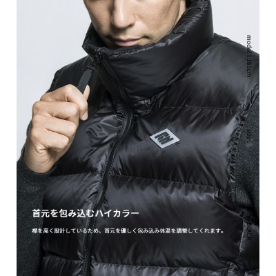 北海道ダウン:RETAR NUY/ESON 26 ダウンベスト 男女兼用 ブラック/XSサイズ